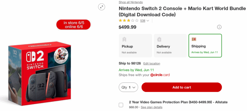 NintendoSwitchShoppingCartTarget
